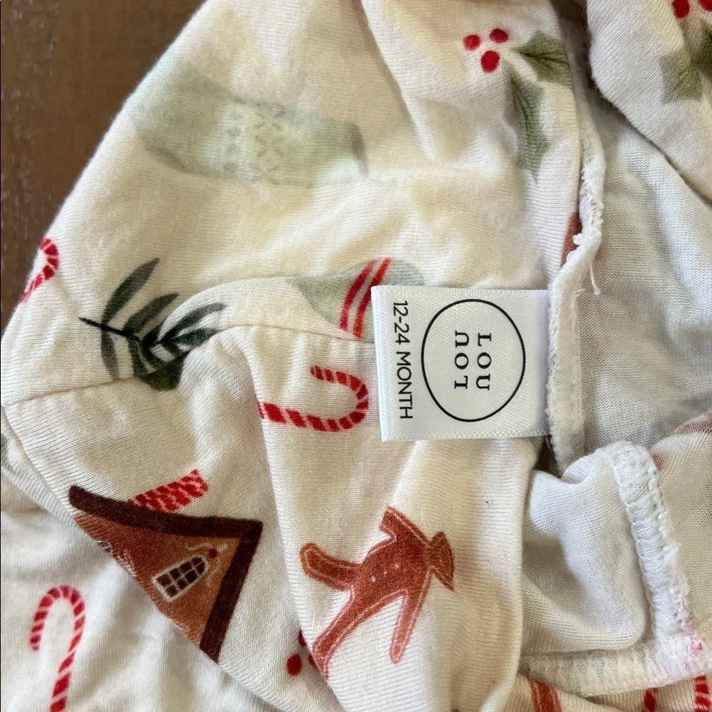 Lou Lou & co buddy holiday pajamas 12-24 months gingerbread Christmas 2 piece
